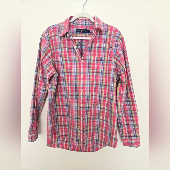 Ralph Lauren Men's Pink Plaid Button Up Shirt, Spring, Easter | size L - Picture 1 of 5